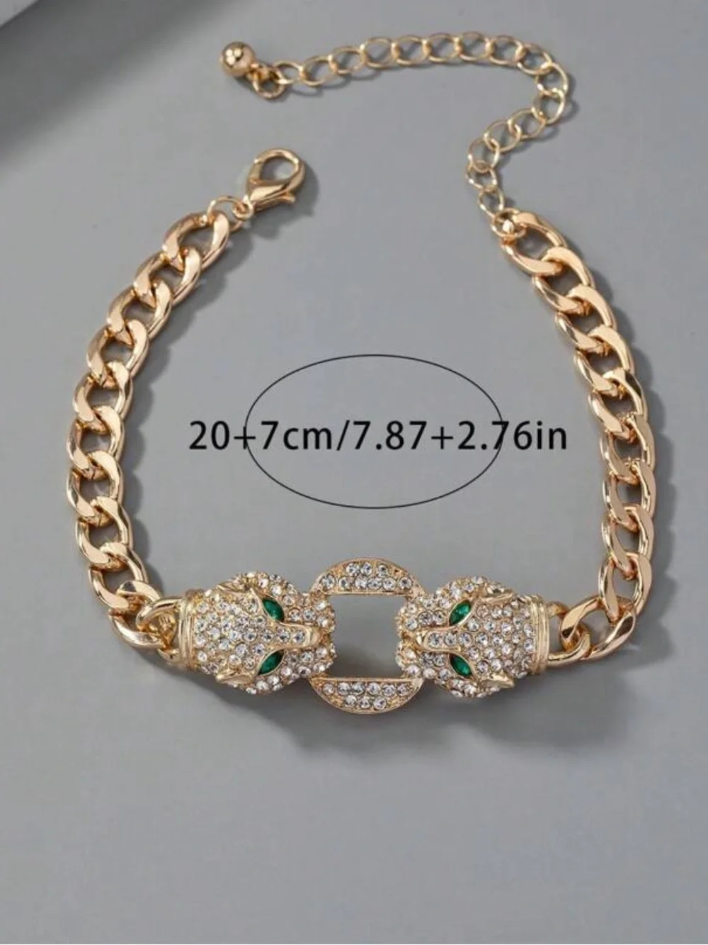 Emerald Gaze Panther Link Bracelet